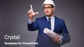  Presentation with architect - PPT theme with technical choice - young architect in industrial concept background and a  colored foreground