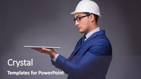  Presentation with technical - PPT layouts having technical choice - young architect in industrial concept background and a  colored foreground