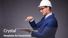  Presentation with technical - PPT theme enhanced with technical choice - young architect in industrial concept background and a  colored foreground