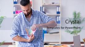  Presentation with how are you in new normal - Beautiful slide deck featuring technical choice - young designer working in his backdrop and a light blue colored foreground