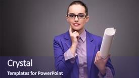  Presentation with next - PPT theme featuring technical choice - young woman architect thinking background and a  colored foreground