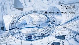  Presentation with technical - Slide set featuring technical-drawings-in-a-blue background and a light blue colored foreground