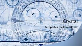  Presentation with technical - Colorful slide deck enhanced with technical drawings in a blue toning backdrop and a light blue colored foreground