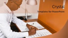  Presentation with technical - Slide deck having technical expertise - making sketch background and a gold colored foreground