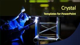  Presentation with how word until page color - Beautiful PPT layouts featuring technical expertise - welder at work color toned backdrop and a tawny brown colored foreground