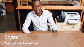  Presentation with technical - Colorful slide deck enhanced with technical expertise - young engineer backdrop and a coral colored foreground