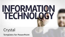  Presentation with information technology - Amazing PPT layouts having technical graduation - business man pointing to transparent backdrop and a white colored foreground