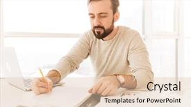  Presentation with smart home - Colorful slides enhanced with technical report - image of smart adult man backdrop and a lemonade colored foreground