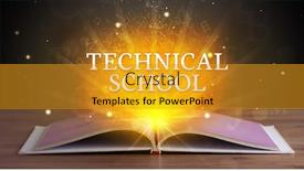  Presentation with technical school - Presentation theme featuring technical-school-inscription-coming-out background and a gold colored foreground