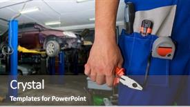  Presentation with technical service - Amazing slides having technical service - auto mechanic closeup standing backdrop and a dark gray colored foreground