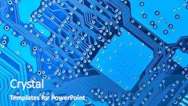  Presentation with technical service - Presentation theme having technical service - blue circuit board macro may background and a teal colored foreground