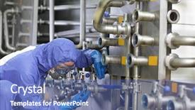  Presentation with technical service - Presentation theme featuring technical service - industrial details - technician background and a ocean colored foreground