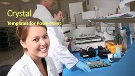  Presentation with of a computer lab - Amazing presentation having technical service - team of computer technicians working backdrop and a tawny brown colored foreground