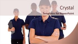  Presentation with technical service - Presentation design with technical service team on white background and a lemonade colored foreground