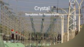  Presentation with electric wires - PPT theme consisting of technical source - electric wires at a power background and a gray colored foreground