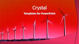  Presentation with wind turbines - Theme with technical source - spinning wind turbines background and a black colored foreground