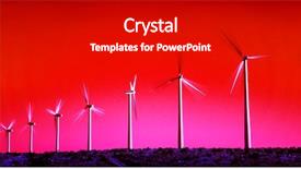  Presentation with spinning - Slide deck consisting of technical source - spinning wind turbines background and a black colored foreground