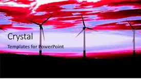  Presentation with technical - Amazing theme having technical source - wind farm after sunset backdrop and a  colored foreground