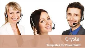  Presentation with customer service - Presentation theme featuring technical support - customer service professional background and a coral colored foreground