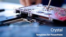  Presentation with technical support - Theme enhanced with technical support fixing computer background and a ocean colored foreground