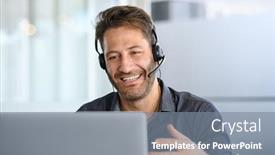  Presentation with technical support - Theme consisting of technical-support-operator-working background and a  colored foreground