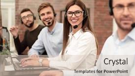  Presentation with technical support - Slides consisting of technical support specialists background and a lemonade colored foreground