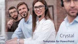  Presentation with technical support - Theme consisting of technical-support-specialists background and a sky blue colored foreground