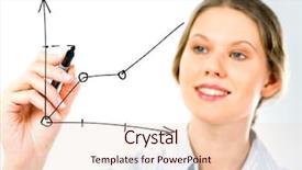  Presentation with sales growth - Beautiful PPT theme featuring technical training - successful business woman showing growth backdrop and a lemonade colored foreground