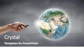  Presentation with elements - Beautiful theme featuring technical world - human hand holding screwdriver elements backdrop and a gray colored foreground