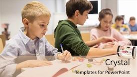  Presentation with education children technology science - Beautiful PPT layouts featuring technical writing - education children technology science backdrop and a lemonade colored foreground