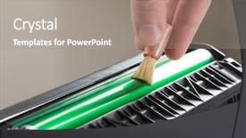  Presentation with kids hand prints paint - Audience pleasing presentation consisting of technician hand cleaning printer toner backdrop and a gray colored foreground