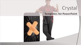  Presentation with cracked - Audience pleasing slide deck consisting of technician-leaning-on-a-smartphone backdrop and a light gray colored foreground