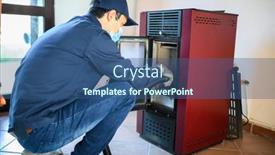  Presentation with pellet - Audience pleasing PPT layouts consisting of technician-maintaining-a-pellet-stow backdrop and a ocean colored foreground