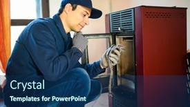  Presentation with pellet - Amazing presentation having technician-maintaining-a-pellet-stow backdrop and a navy blue colored foreground