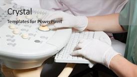  Presentation with ultrasound machine - Beautiful slides featuring rendering a red waving flag backdrop and a  colored foreground.