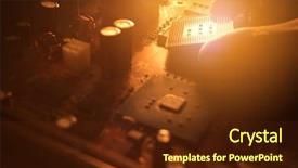  Presentation with microprocessor - Presentation enhanced with technician plug in cpu microprocessor background and a tawny brown colored foreground