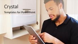  Presentation with boiler - PPT layouts with technician servicing a boiler using background and a lemonade colored foreground