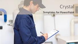  Presentation with water - Presentation enhanced with technician-servicing-an-hot-water background and a lemonade colored foreground