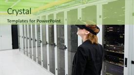  Presentation with virtual reality shooter - Colorful presentation enhanced with technician using virtual reality headset backdrop and a  colored foreground