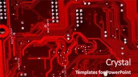  Presentation with circuit board - Slide set having technics background computer circuit board background and a wine colored foreground