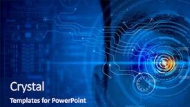  Presentation with personality - Slide set with technological blue - scanning for personality identification background and a navy blue colored foreground