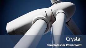  Presentation with windmill - Presentation design featuring technological blue - windmill for electric power production background and a  colored foreground