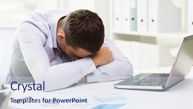  Presentation with business programming code abstract technology - Slide deck having technological disaster - business people fail paperwork background and a sky blue colored foreground