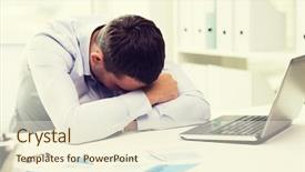  Presentation with paperwork - Presentation featuring technological disaster - business people fail paperwork background and a cream colored foreground