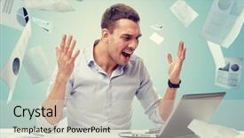  Presentation with people falling - Colorful theme enhanced with technological disaster - business people stress fail backdrop and a soft green colored foreground