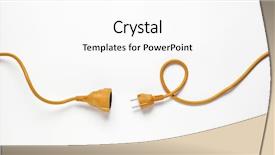  Presentation with technological disaster - Beautiful theme featuring technological disaster - orange power cable isolated backdrop and a white colored foreground