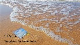  Presentation with technological disaster - Colorful PPT layouts enhanced with technological disaster - smart phone dropped backdrop and a coral colored foreground