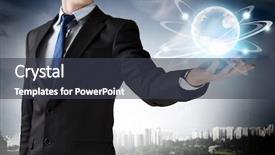  Presentation with connecting - Presentation with technologies connecting the world mixed media background and a dark gray colored foreground