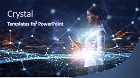  Presentation with connecting - Slide deck enhanced with technologies-connecting-the-world-mixed background and a navy blue colored foreground