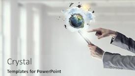  Presentation with connecting - Theme featuring technologies connecting the world mixed media background and a light gray colored foreground